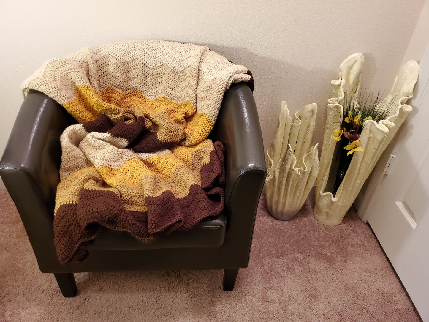 Wavy Crochet Throw Blanket