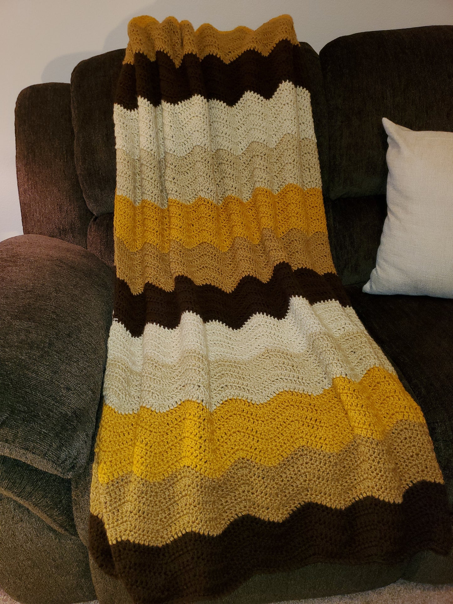 Wavy Crochet Throw Blanket