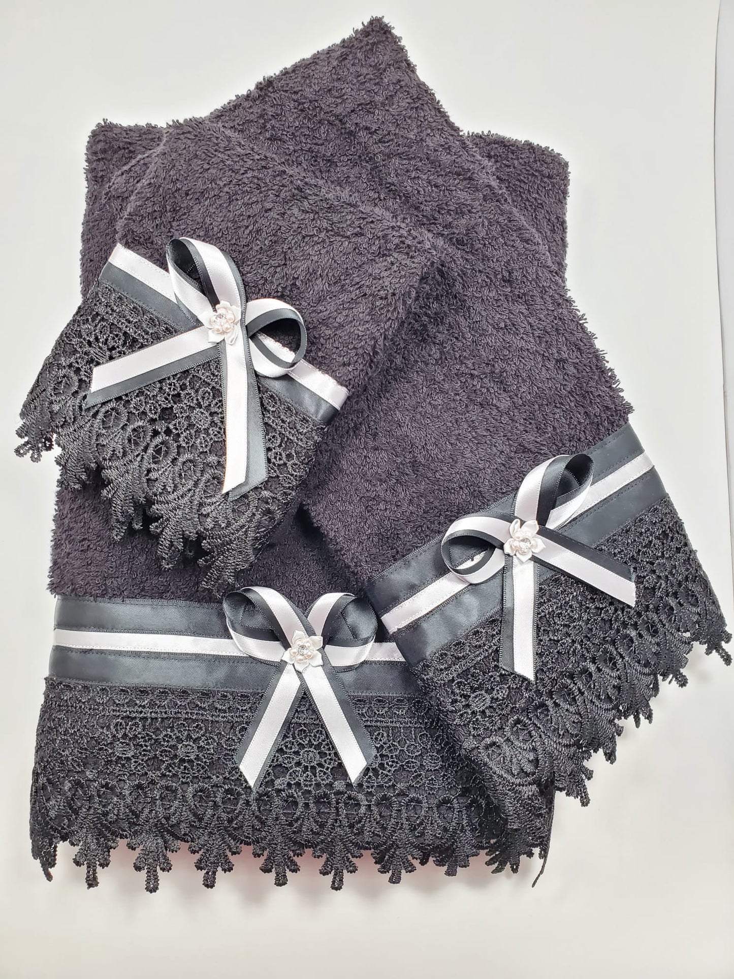 Carina Home Expression 3PC Decorative Bath Towel Set