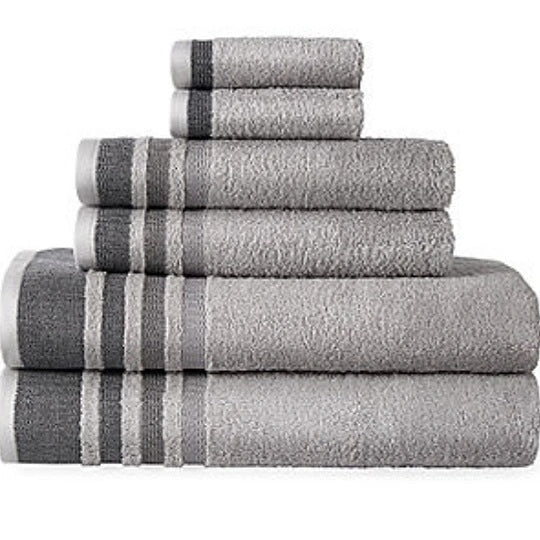 Home Expression 6Pc Stripe Bath Towel Set