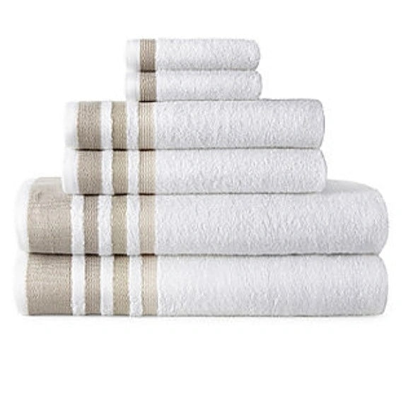 Home Expression 6Pc Stripe Bath Towel Set