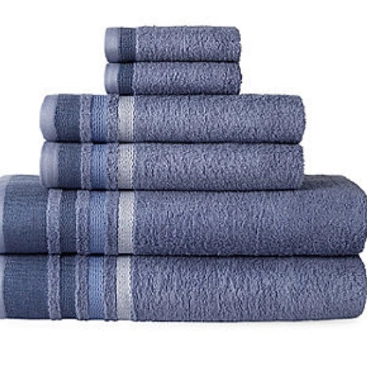 Home Expression 6Pc Stripe Bath Towel Set
